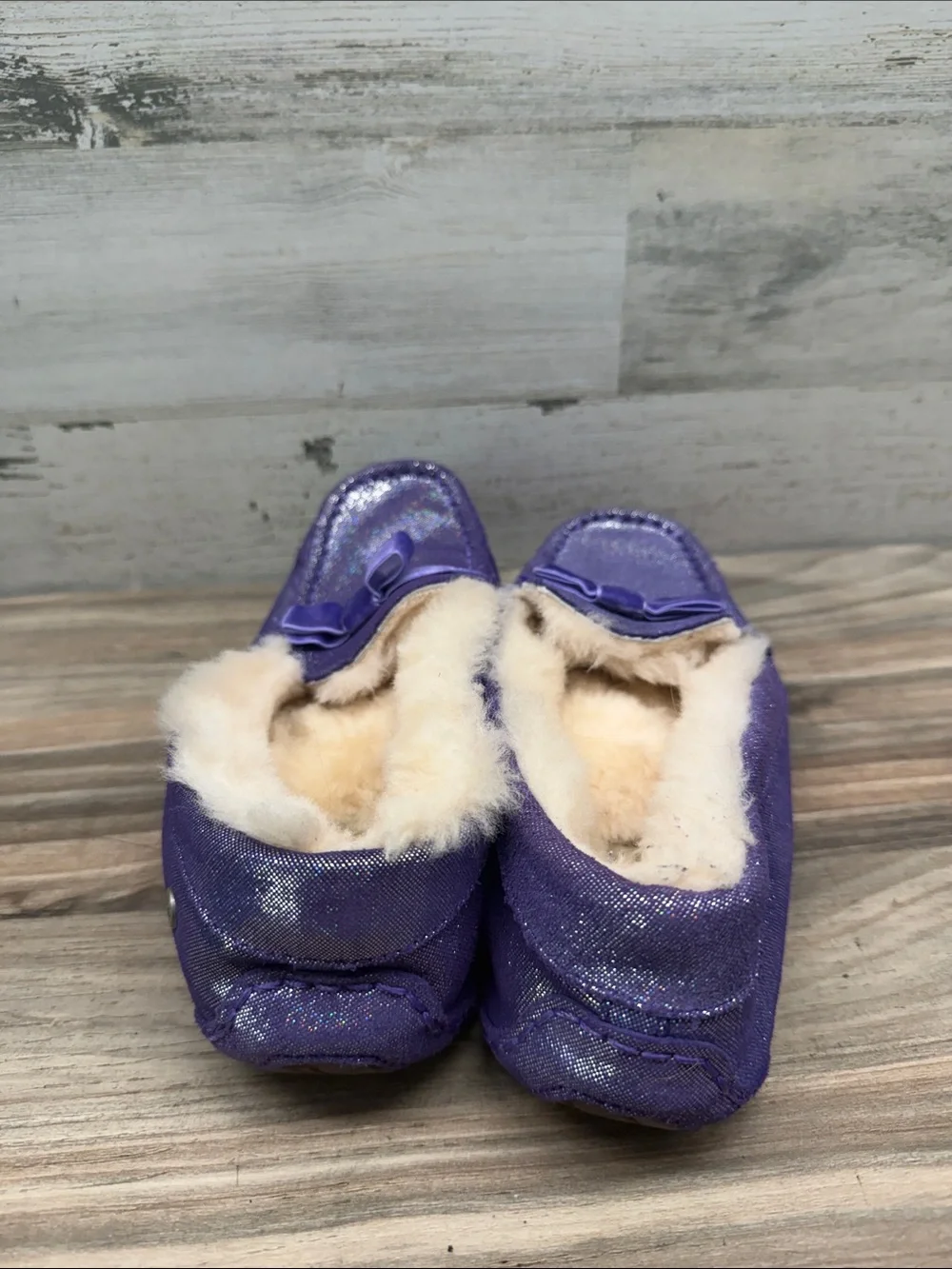 Ugg Australia Annmarie Moccasin Kid Size 6 36EU 1003086K Petunia Purple Slippers
